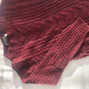 Burgundy cable knit sweater